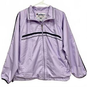 Vintage Champion Pastel Lilac Lavender Athletic Full Zip Windbreaker- Size Large